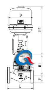 電動(dòng)單座調(diào)節(jié)閥配3810L執(zhí)行器尺寸圖