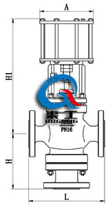 氣動活塞式切斷閥結構尺寸圖