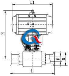 氣動衛生級球閥 (外形圖)